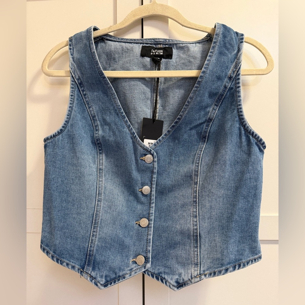 Refuge Denim Vest NWT